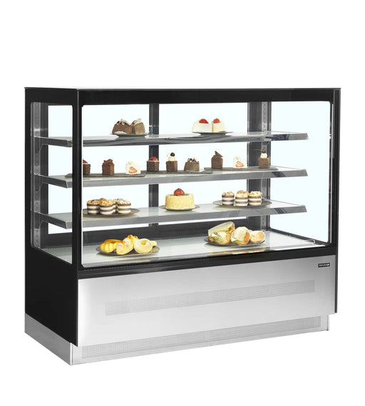 TEFCOLD Vitrina refrigerada cristal recto ancho 150 cm 3 estantes LPD1503F/BLACK - FrigeriaHosteleria.com
