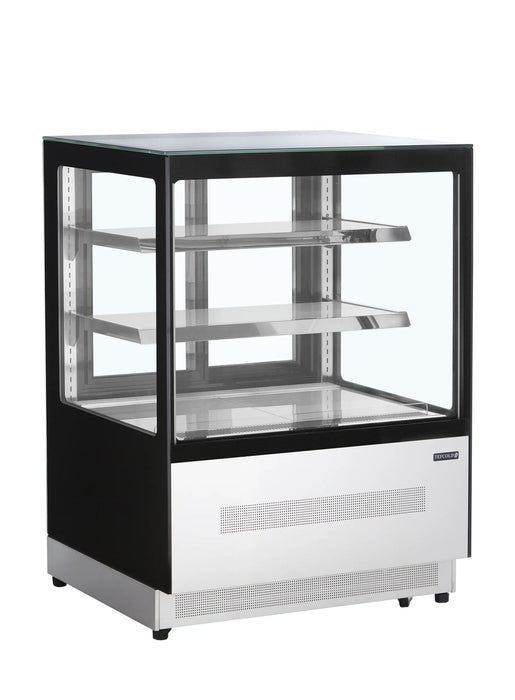 TEFCOLD Vitrina refrigerada cristal recto ancho 90 cm 2 estantes LPD900F/BLACK - FrigeriaHosteleria.com