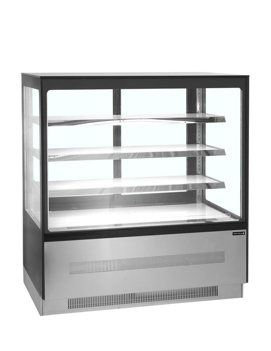 TEFCOLD Vitrina refrigerada cristal recto ancho 90 cm 3 estantes LPD903F/BLACK - FrigeriaHosteleria.com