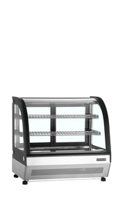 TEFCOLD Vitrina refrigerada sobremostrador cristal curvo ancho 70 cm LCT750C/BLACK - FrigeriaHosteleria.com