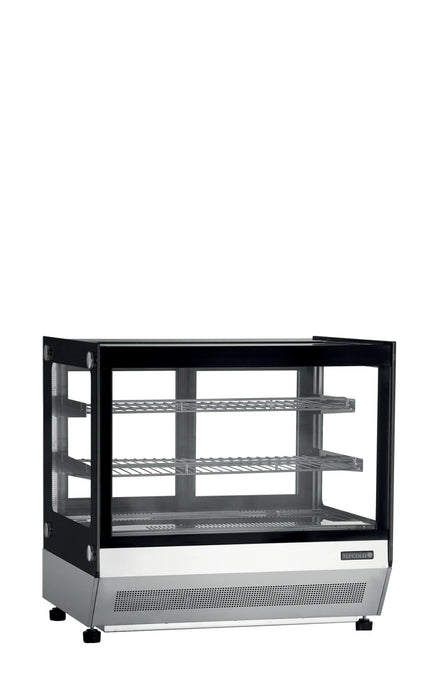 TEFCOLD Vitrina refrigerada sobremostrador cristal recto ancho 70 cm LCT750F/BLACK - FrigeriaHosteleria.com