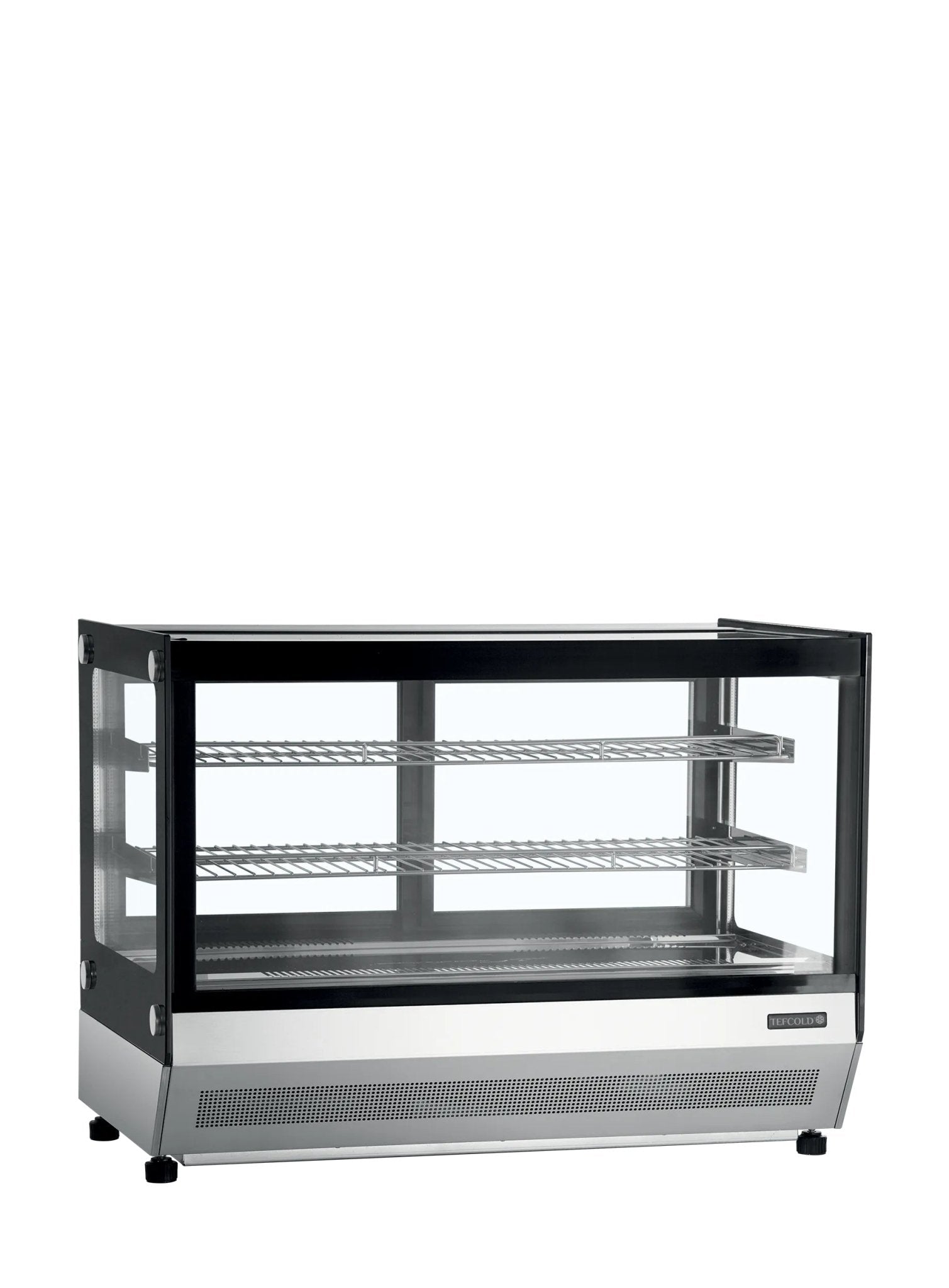 TEFCOLD Vitrina refrigerada sobremostrador cristal recto ancho 90 cm LCT900F/BLACK - FrigeriaHosteleria.com