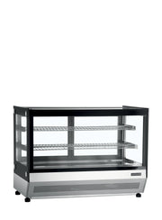TEFCOLD Vitrina refrigerada sobremostrador cristal recto ancho 90 cm LCT900F/BLACK - FrigeriaHosteleria.com