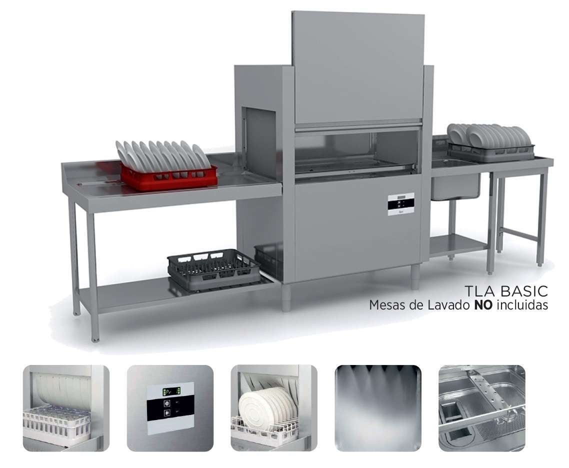 Túnel de lavado + aclarado TLA BASIC - FrigeriaHosteleria.com