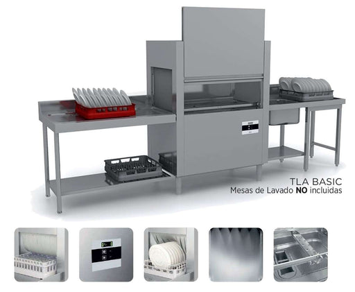 Túnel de lavado Prelavado + Lavado + Aclarado TPLA BASIC - FrigeriaHosteleria.com