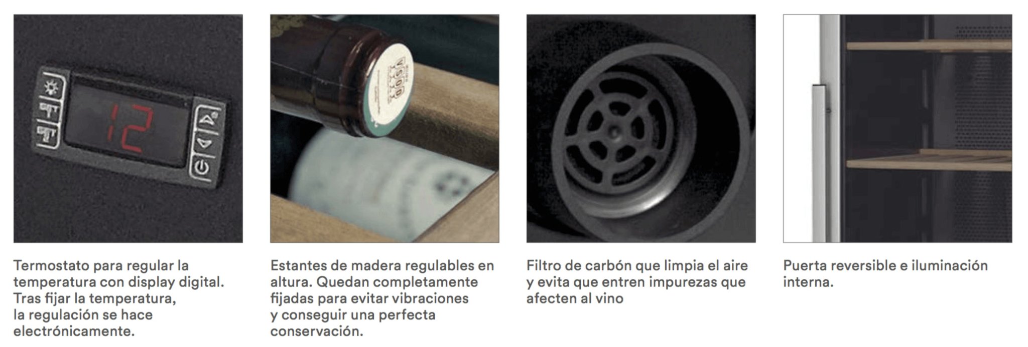 Vinoteca refrigerada 191 botellas WC185 - FrigeriaHosteleria.com