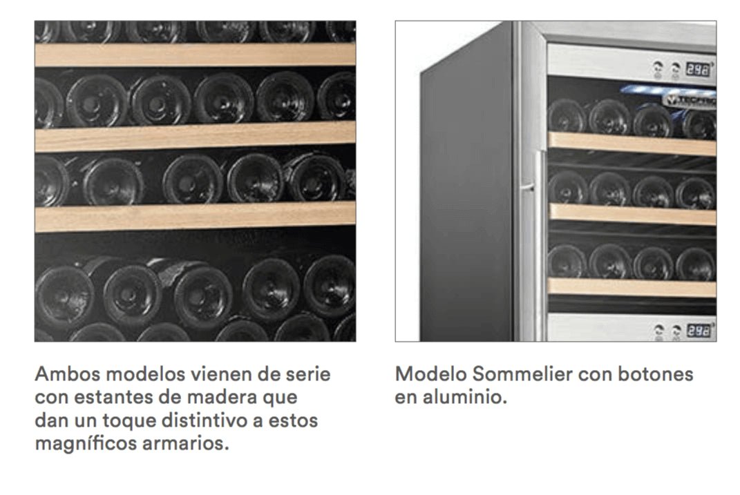 Vinoteca refrigerada 66 botellas 2 temperaturas Tecfrigo Sommelier 63 - FrigeriaHosteleria.com