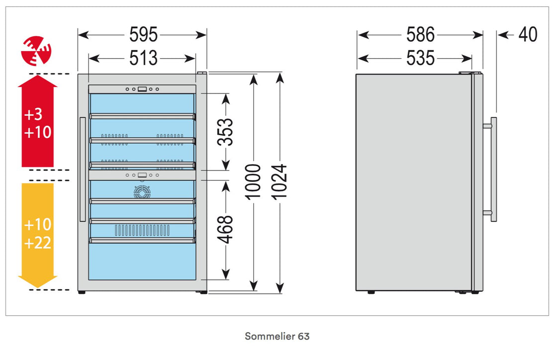 Vinoteca refrigerada 66 botellas 2 temperaturas Tecfrigo Sommelier 63 - FrigeriaHosteleria.com
