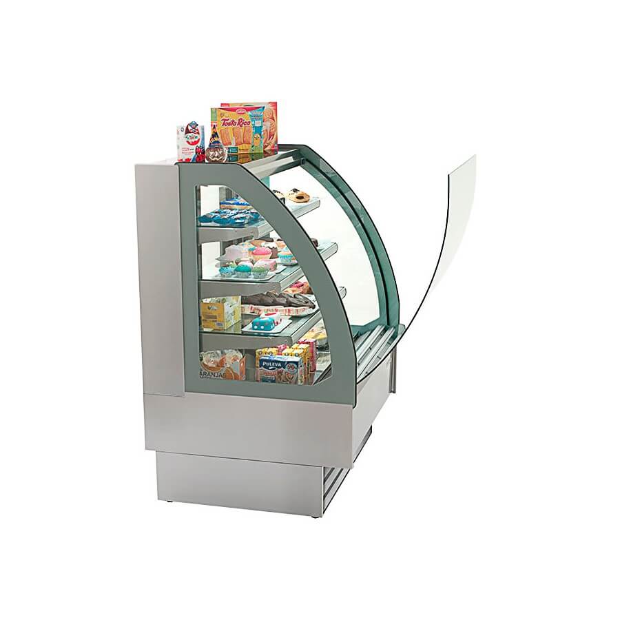 Vitrina expositora caliente cristal curvo INFRICO VON - HT - FrigeriaHosteleria.com