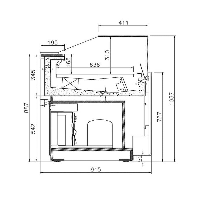 Vitrina expositora caliente INFRICO VNZ - HT Niza - FrigeriaHosteleria.com