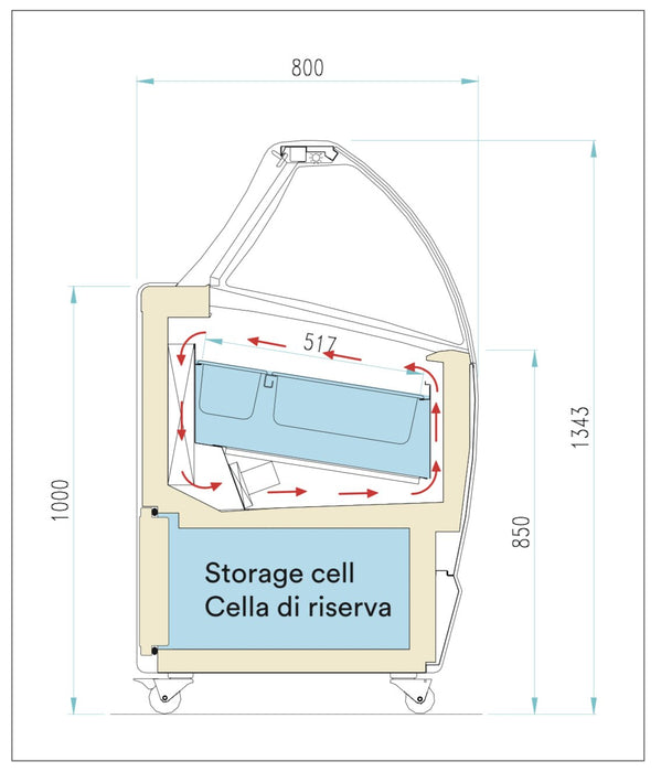 Vitrina expositora de helados con reserva ISA Bermuda - FrigeriaHosteleria.com