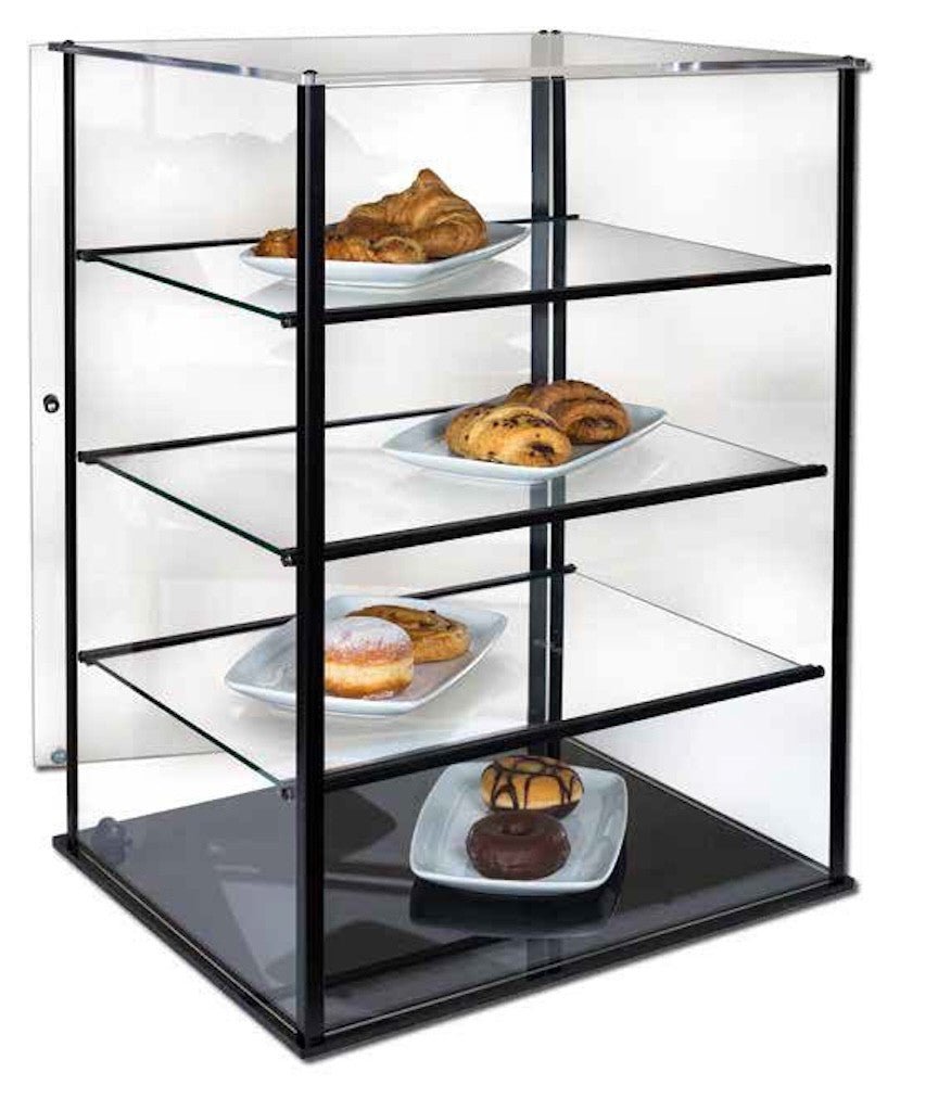 Vitrina expositora neutra 3 pisos con puerta ancho 40 EXPO BLACK - 1 MINI - FrigeriaHosteleria.com