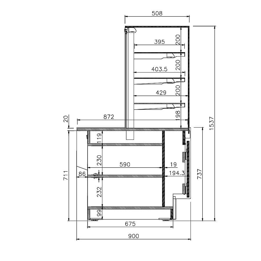 Vitrina expositora neutra INFRICO VLY - V Lyon - FrigeriaHosteleria.com