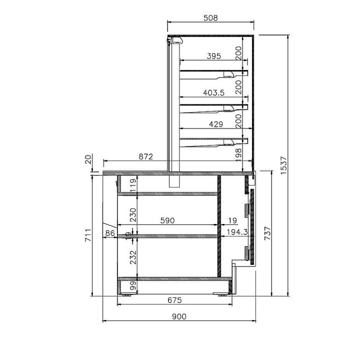 Vitrina expositora neutra INFRICO VLY - V Lyon - FrigeriaHosteleria.com