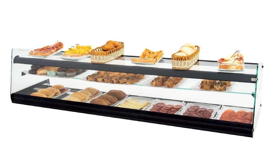 Vitrina expositora neutra triple piso ancho 145 NEUTRA TRIPLE 15 - FrigeriaHosteleria.com