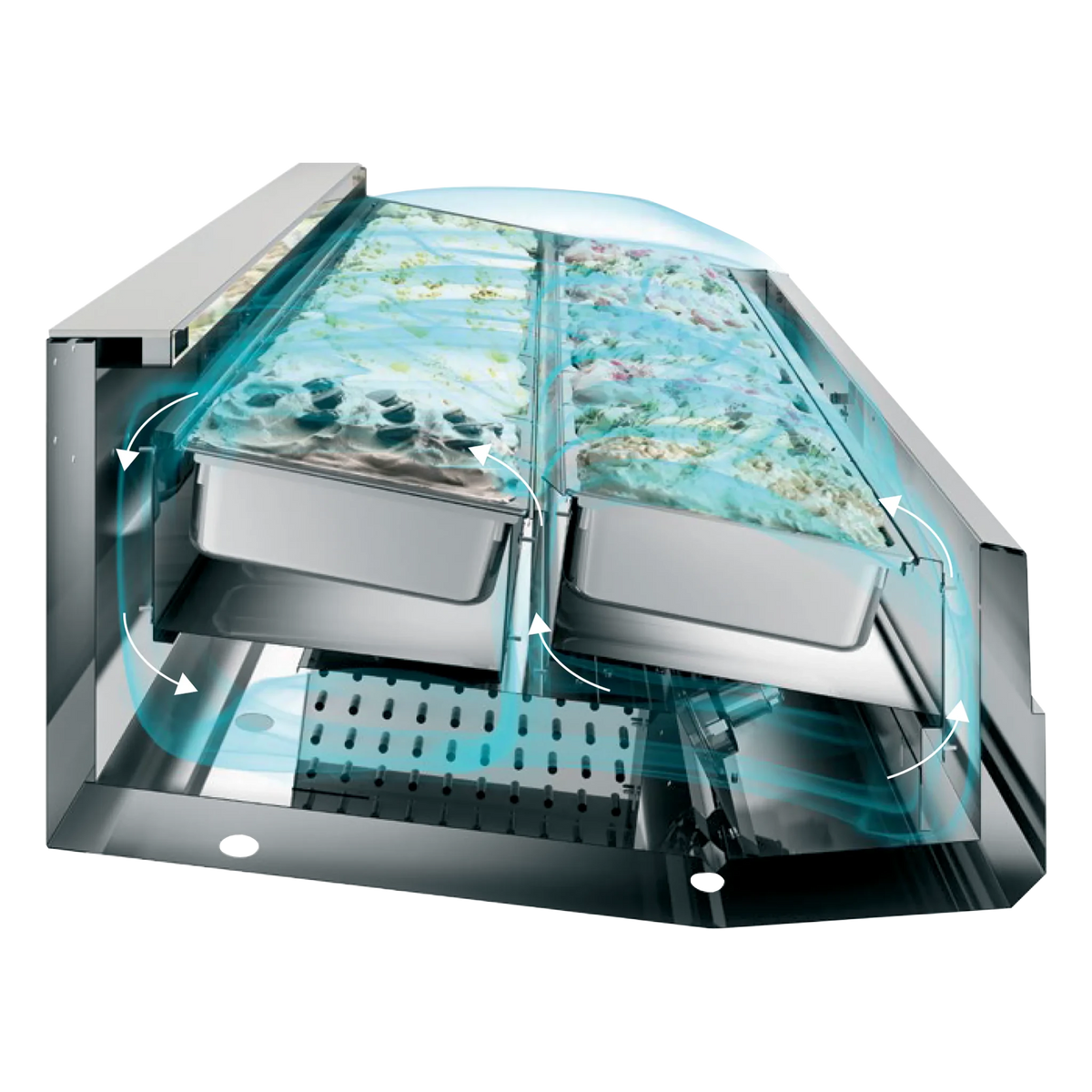 Vitrina helados profesional 12, 18 y 24 cubetas ISA Supercapri