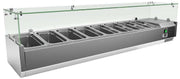 Vitrina ingredientes refrigerada 9 cubetas GN1/3 ancho 200 VRX2000380FG - FrigeriaHosteleria.com