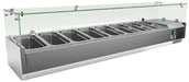 Vitrina ingredientes refrigerada 9 cubetas GN1/3 ancho 200 VRX2000380FG - FrigeriaHosteleria.com