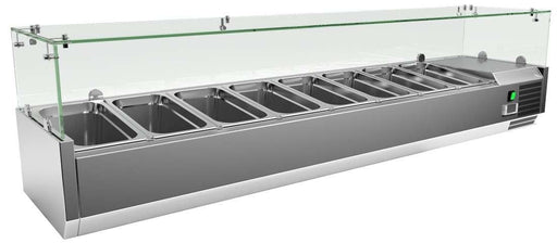 Vitrina ingredientes refrigerada 9 cubetas GN1/3 ancho 200 VRX2000380FG - FrigeriaHosteleria.com