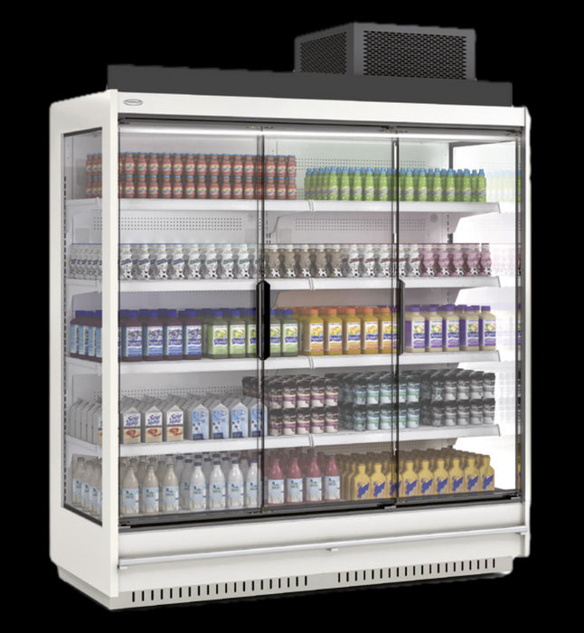 Vitrina mural refrigerado con puertas fondo 65 condensadora en techo CORECO CPMG20033-M