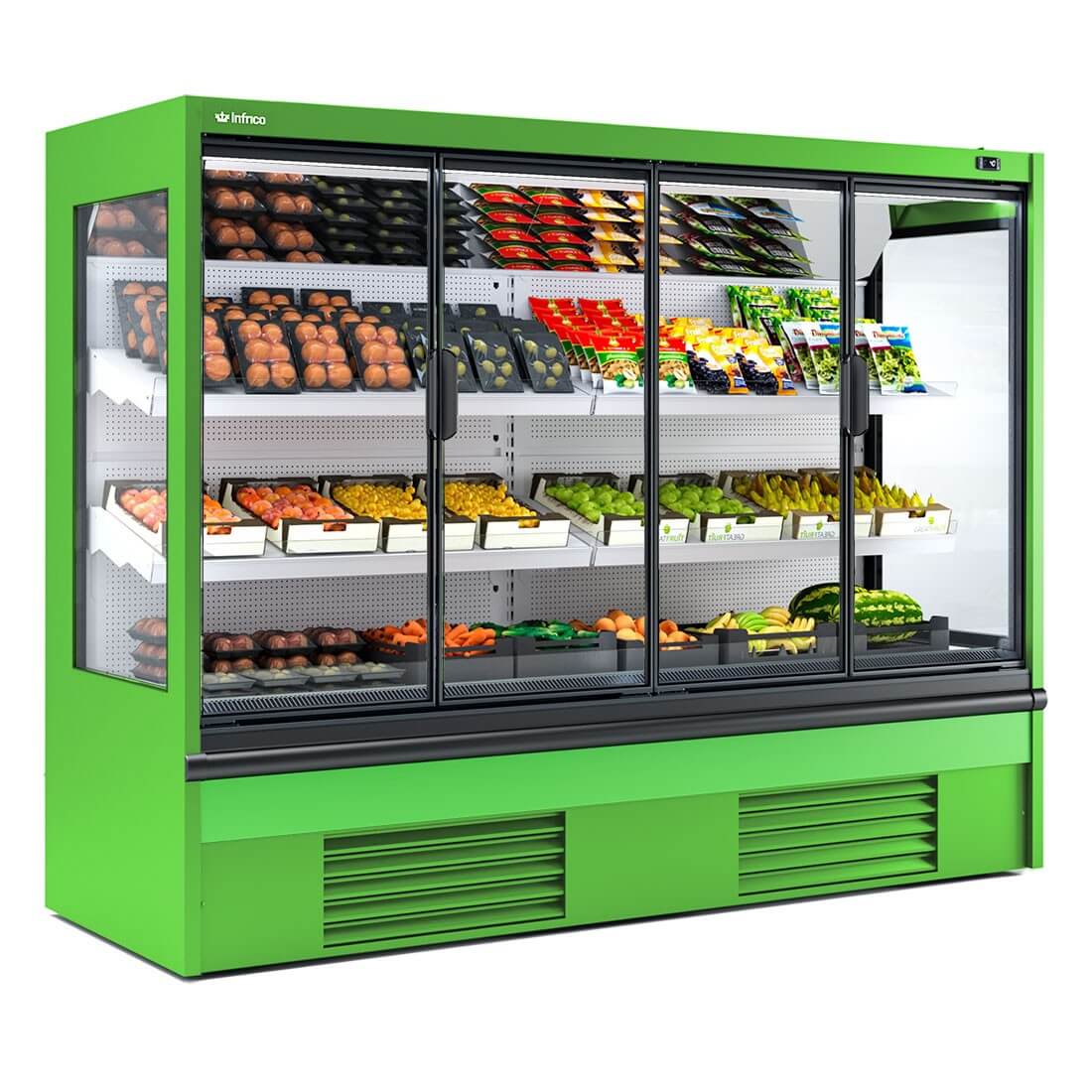 Vitrina mural refrigerado con puertas fondo 80 INFRICO MN - DCPC - H1 - FrigeriaHosteleria.com