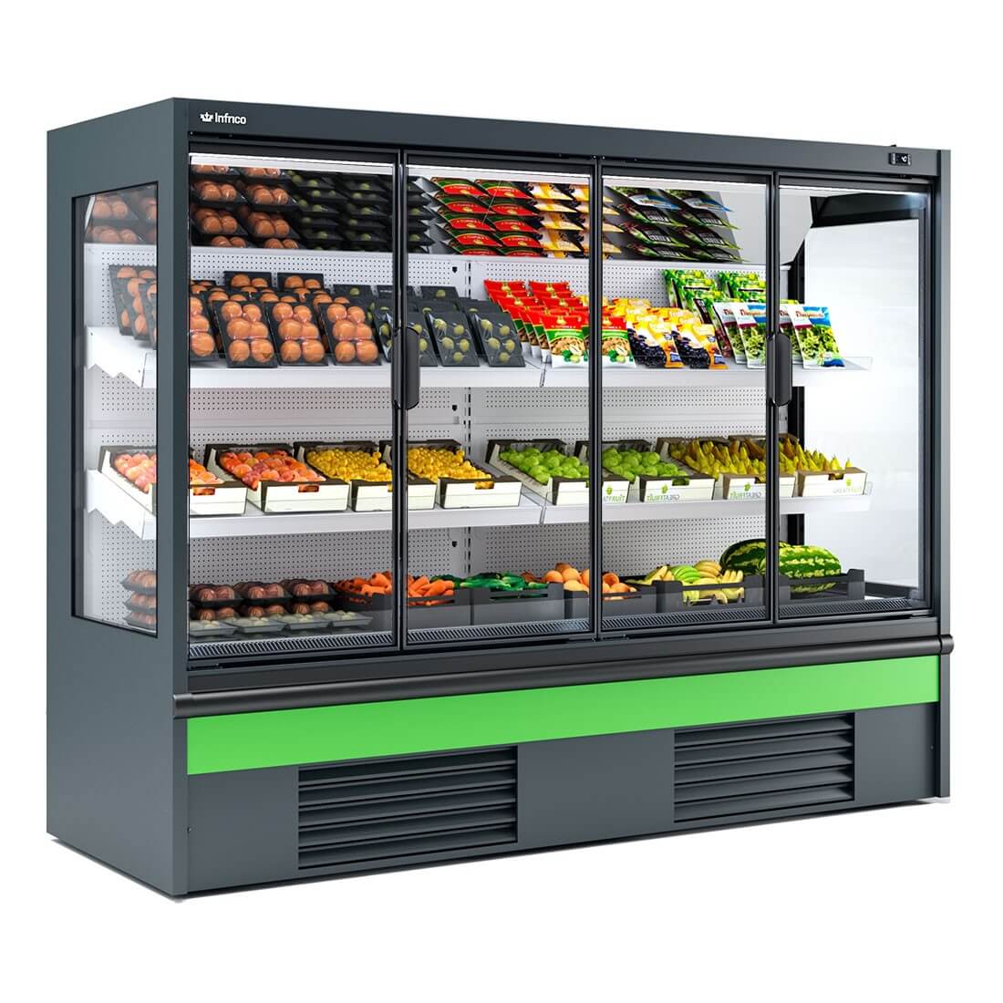 Vitrina mural refrigerado con puertas fondo 80 INFRICO MN - DCPC - H1 - FrigeriaHosteleria.com