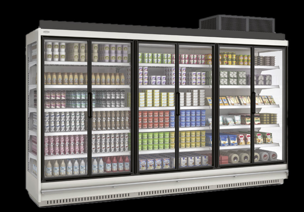 Vitrina mural refrigerado con puertas fondo 90 condensadora en techo CORECO CPMG20133-M