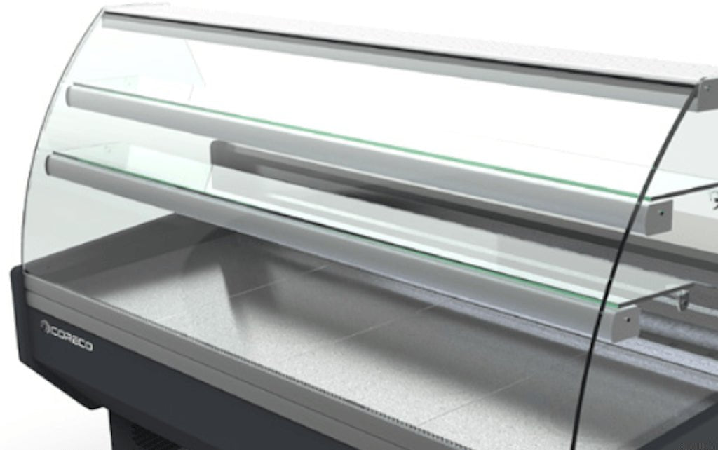 Vitrina pastelera frío estático cristal curvo fondo 94 CORECO S - Line CVEPD - 9 - C - FrigeriaHosteleria.com