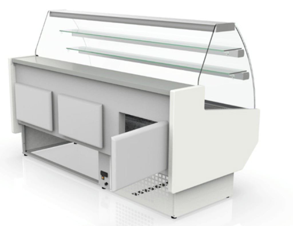 Vitrina pastelera frío estático cristal curvo fondo 94 CORECO S - Line CVEPD - 9 - C - FrigeriaHosteleria.com