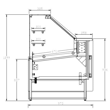 Vitrina refrigeración estática con 2 estantes y reserva ancho 200 fondo 97 VRE - 200 - P - FrigeriaHosteleria.com