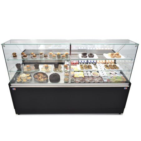 Vitrina refrigeración estática con 2 estantes y reserva ancho 200 fondo 97 VRE - 200 - P - FrigeriaHosteleria.com