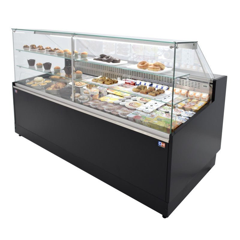 Vitrina refrigeración estática con 2 estantes y reserva ancho 200 fondo 97 VRE - 200 - P - FrigeriaHosteleria.com