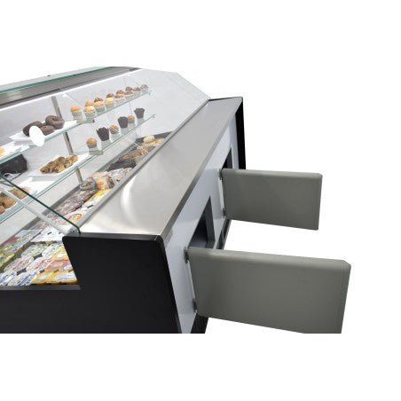 Vitrina refrigeración estática con 2 estantes y reserva ancho 200 fondo 97 VRE - 200 - P - FrigeriaHosteleria.com