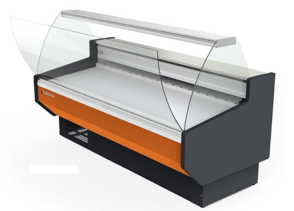 Vitrina refrigeración estática con almacén cristal curvo fondo 94 CORECO S - Line CVED - 9 - C - FrigeriaHosteleria.com