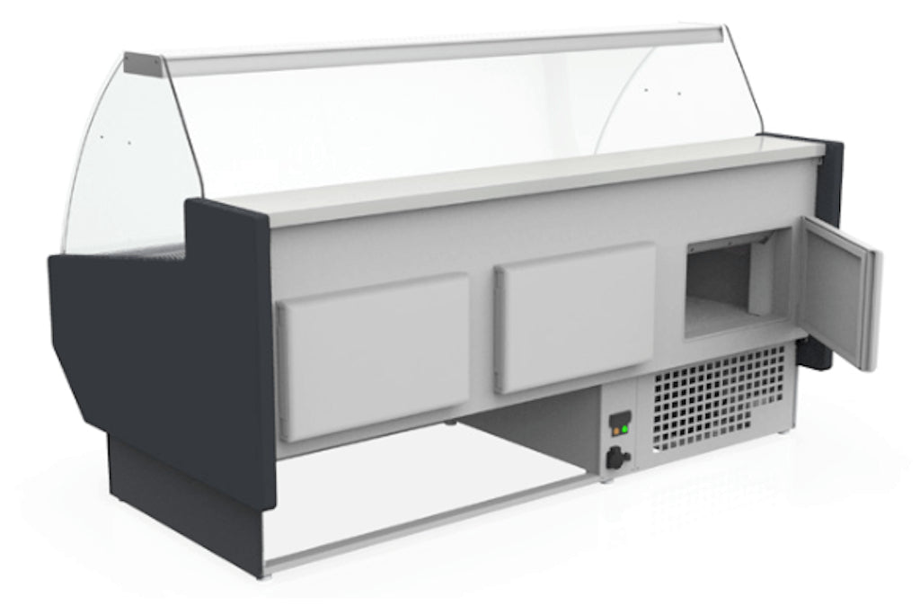 Vitrina refrigeración estática con almacén cristal curvo fondo 94 CORECO S - Line CVED - 9 - C - FrigeriaHosteleria.com