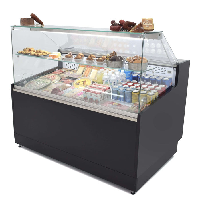 Vitrina refrigeración estática con estante y reserva ancho 200 fondo 97 VRE - 200 - FrigeriaHosteleria.com