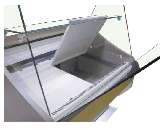 Vitrina refrigeración estática con reserva cristal curvo fondo 80 CORECO CVE - 8 - C - FrigeriaHosteleria.com