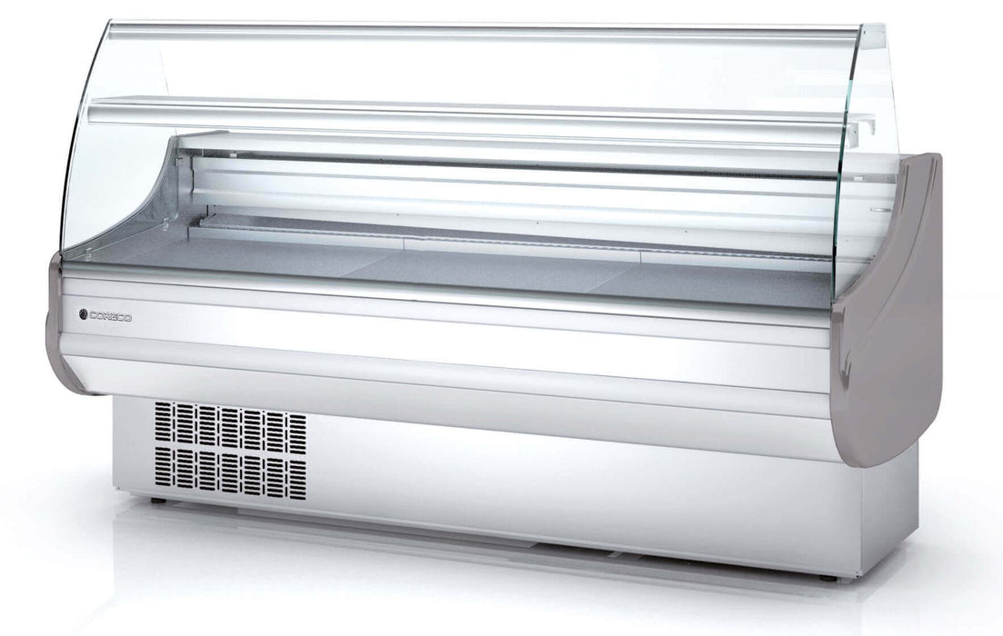 Vitrina refrigeración estática con reserva cristal curvo fondo 80 CORECO CVE - 8 - C - FrigeriaHosteleria.com