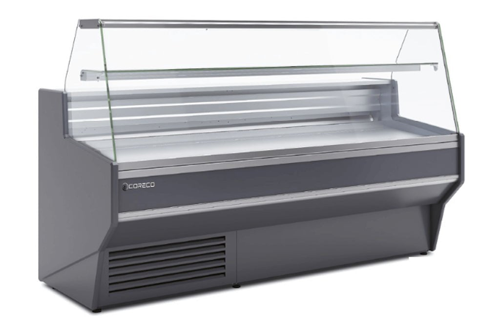 Vitrina refrigeración estática con reserva cristal recto fondo 80 cm CORECO CVE - 8 - R - FrigeriaHosteleria.com