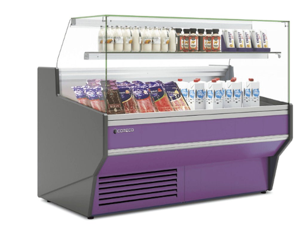 Vitrina refrigeración estática con reserva cristal recto fondo 94 CORECO CVE - 9 - RR - FrigeriaHosteleria.com