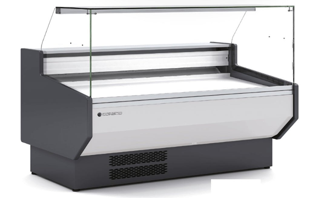 Vitrina refrigeración estática con reserva cristal recto fondo 94 CORECO S - Line CVED - 9 - RR - FrigeriaHosteleria.com