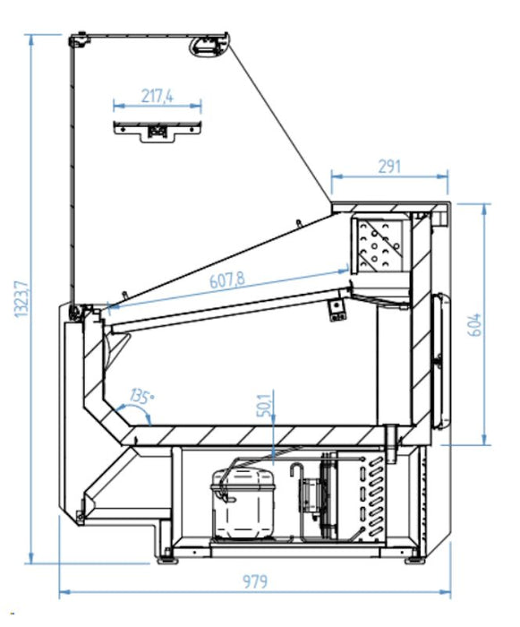 Vitrina refrigeración estática con reserva cristal recto INFRICO Juliet VJU - P - FrigeriaHosteleria.com