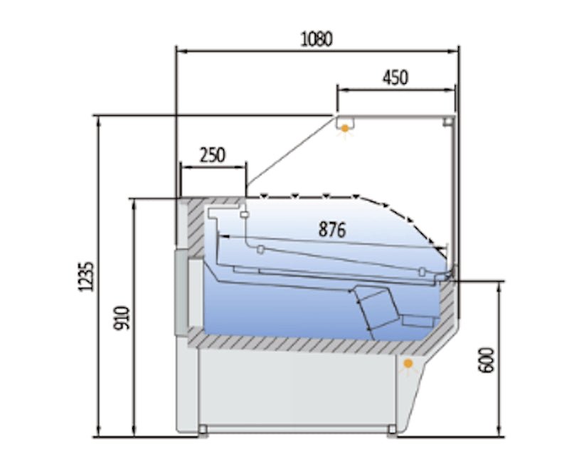 Vitrina refrigeración ventilada con reserva cristal recto fondo 108 CORECO CVE - 10 - RR - TF - FrigeriaHosteleria.com
