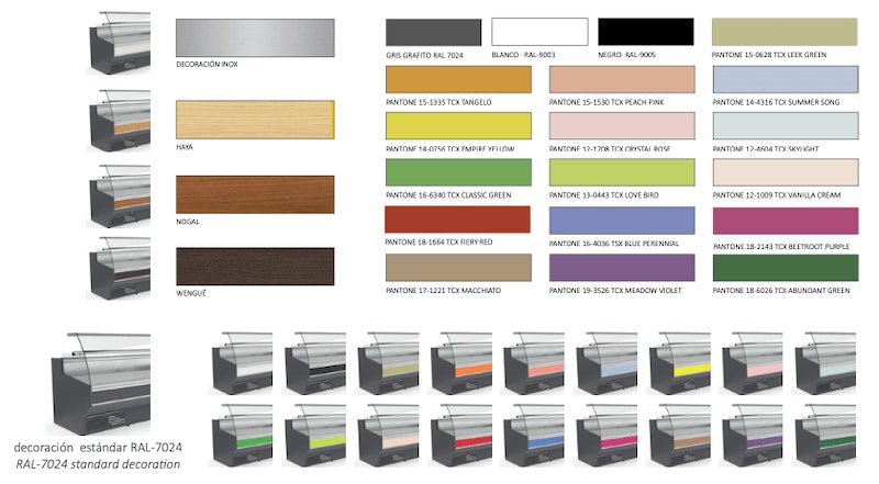 Vitrina refrigeración ventilada con reserva cristal recto fondo 108 CORECO CVE - 10 - RR - TF - FrigeriaHosteleria.com