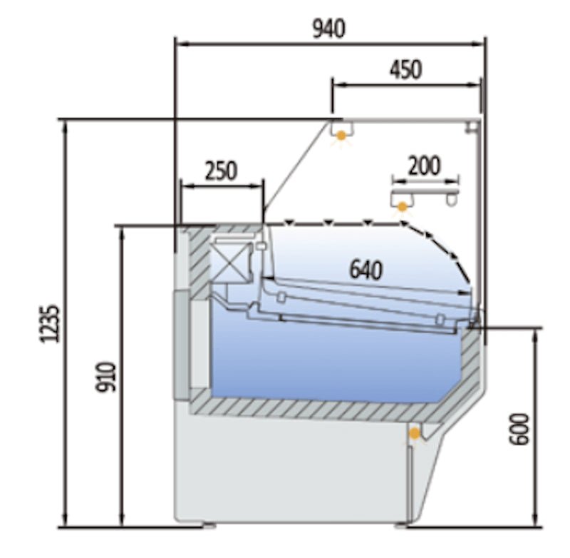 Vitrina refrigeración ventilada con reserva cristal recto fondo 94 CORECO CVE - 9 - RR - TF - FrigeriaHosteleria.com