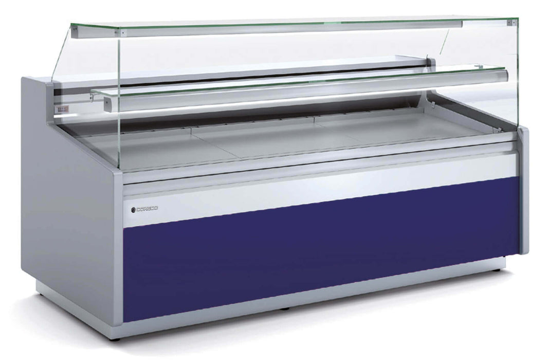Vitrina refrigeración ventilada con reserva cristal recto fondo 96 CORECO CVE - 9 - RC - TF Delicatessen - FrigeriaHosteleria.com