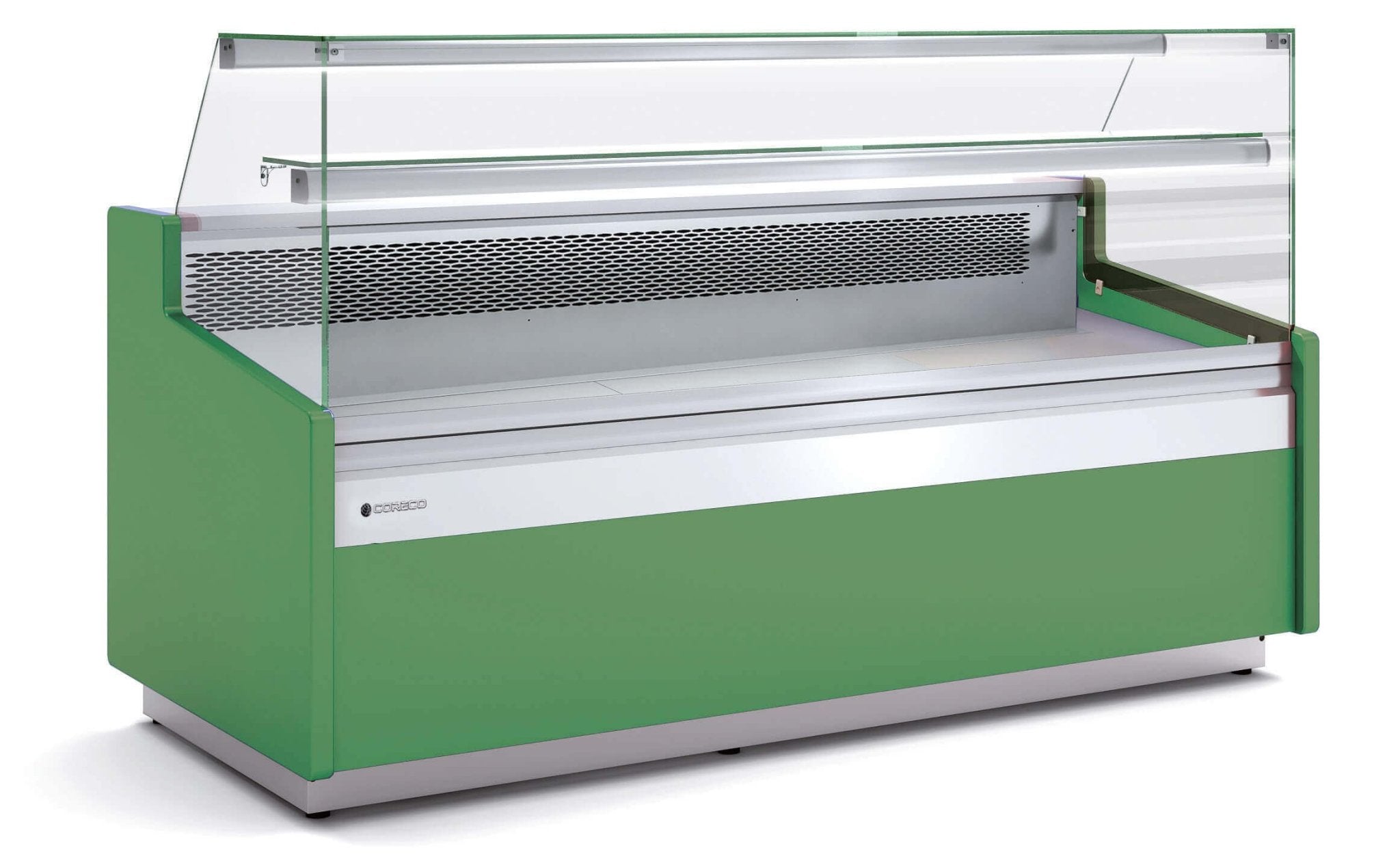 Vitrina refrigeración ventilada con reserva cristal recto fondo 96 CORECO CVE - 9 - RC - TF Delicatessen - FrigeriaHosteleria.com
