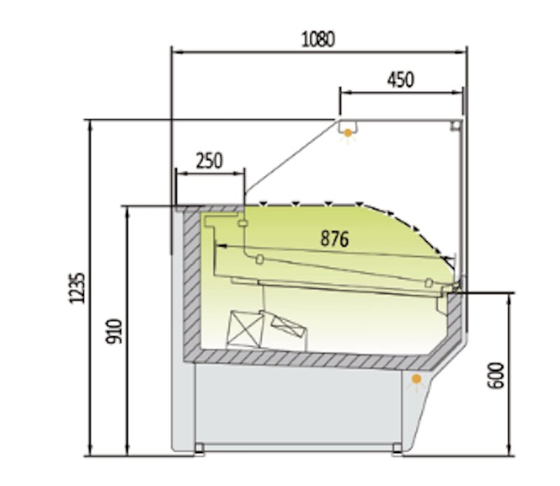 Vitrina refrigeración ventilada cristal recto fondo 108 CORECO CVE - 10 - TF - FrigeriaHosteleria.com