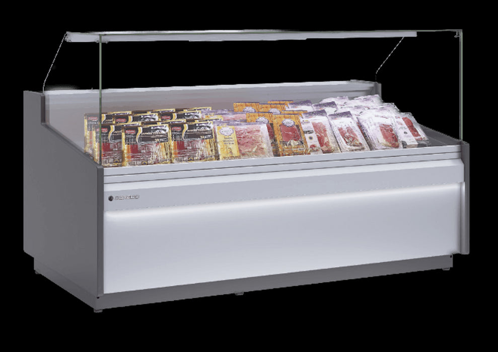 Vitrina refrigeración ventilada con reserva cristal recto fondo 110 CORECO CVE-10-RC-TF Delicatessen