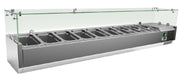 Vitrina refrigerada de ingredientes 8 cubetas GN1/4 ancho 180 VRX1800330FG - FrigeriaHosteleria.com